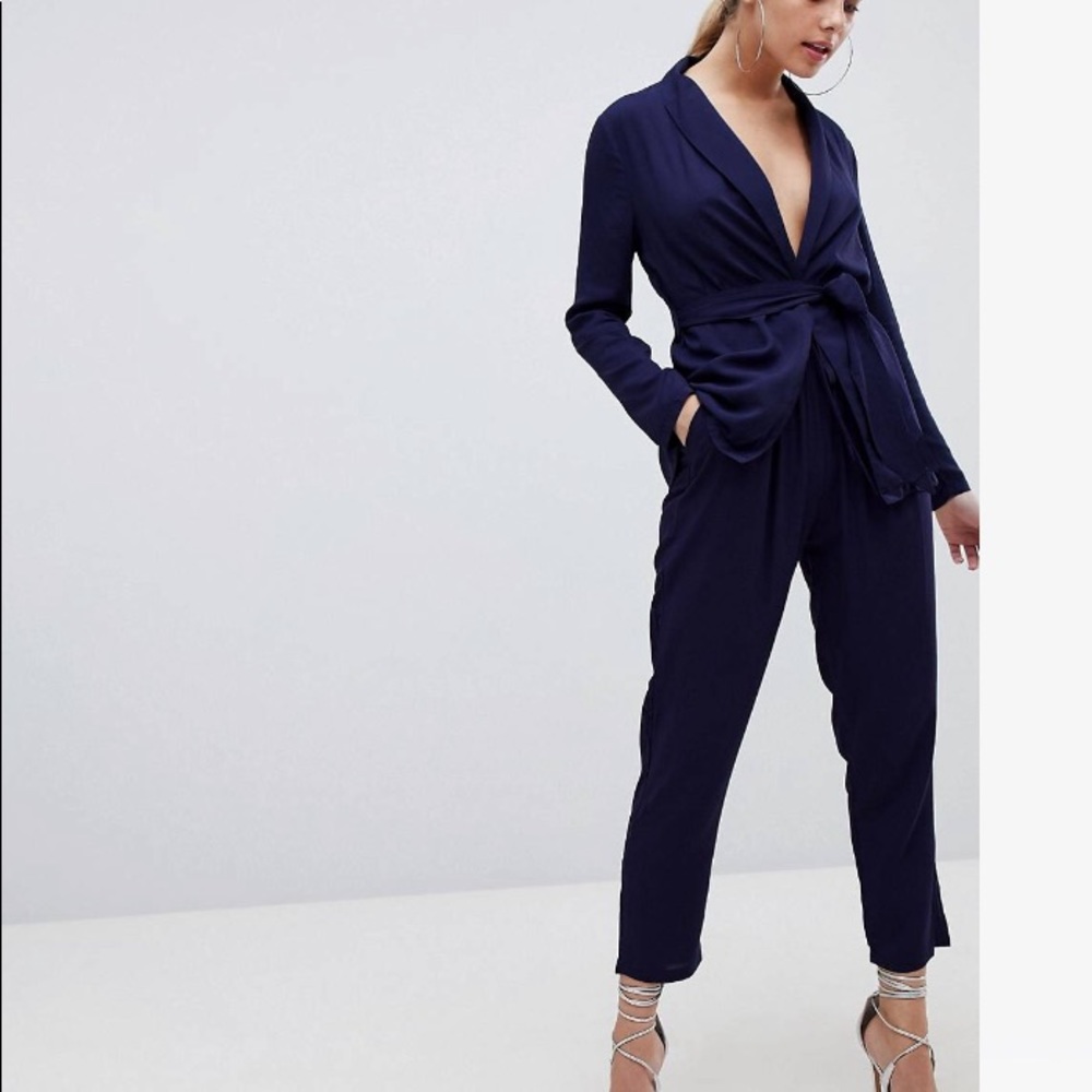 ASOS 2 piece suit with jogger pants belted blazer